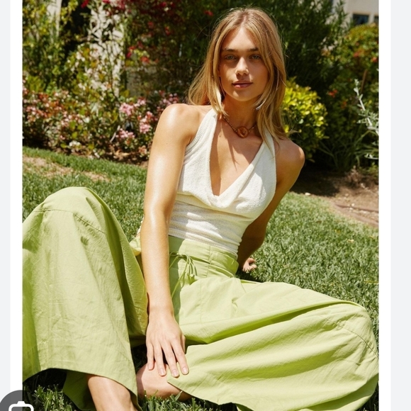 Free People Pants - Free People Go to Town Coulette Pant in Celery Sz S
